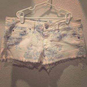 White floral shorts